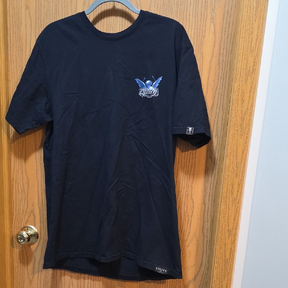 Blue Short Sleeve Tee with Graphic Design